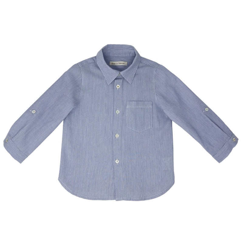 zhoe & tobiah collared shirt blue 3y