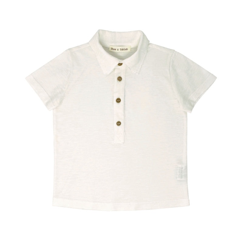 zhoe & tobiah polo shirt white 24m
