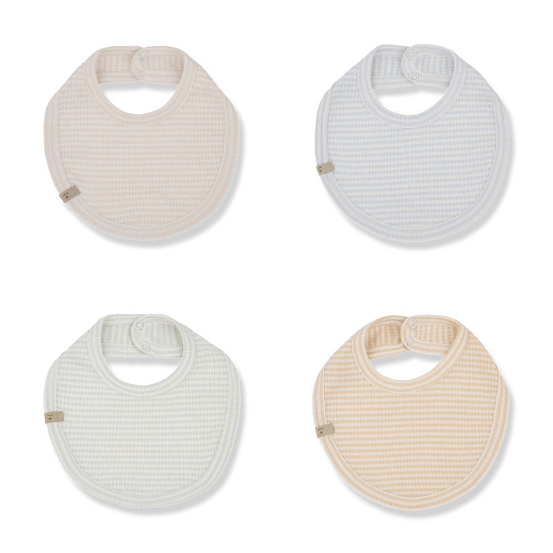 1+ in the family alma baby bib stripes misty blue