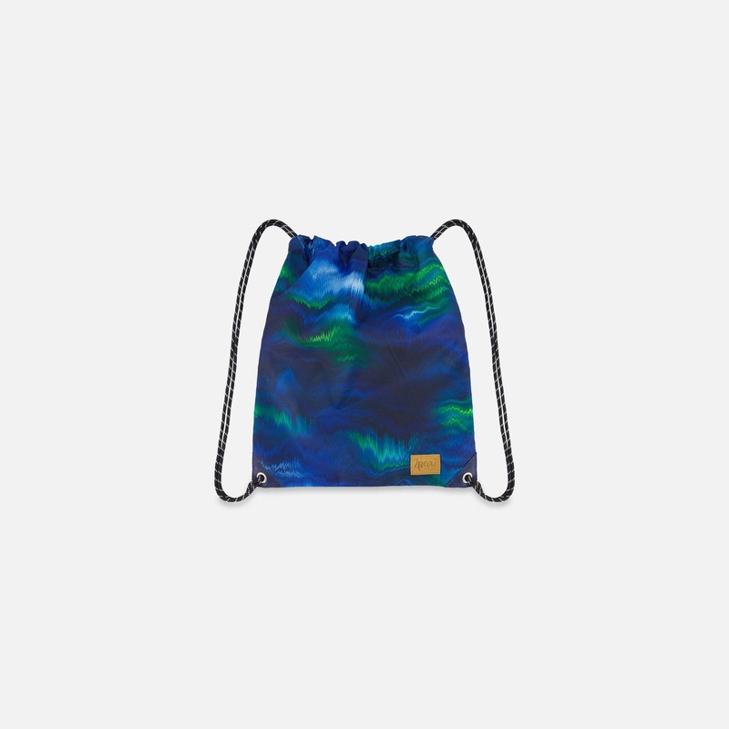 Deux Par Deux Drawstring Bag – Printed Aurora Borealis