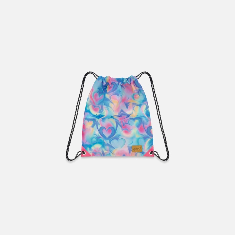 Deux Par Deux Drawstring Bag – Printed Rainbow Hearts