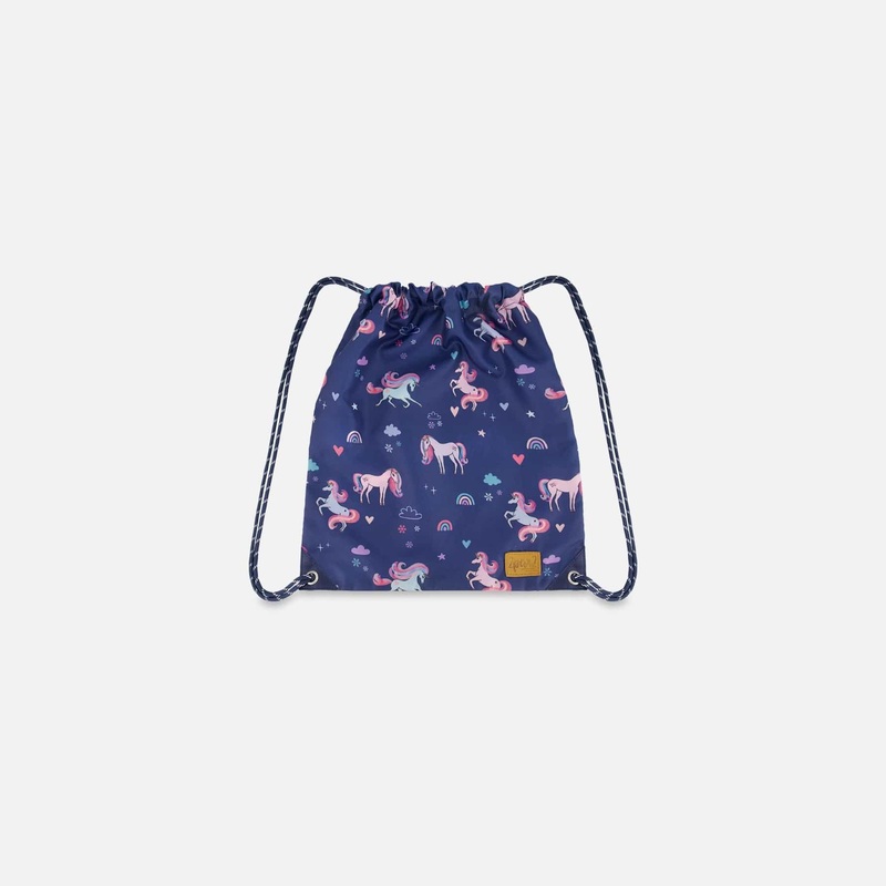 Deux Par Deux Drawstring Bag – Printed Unicorns