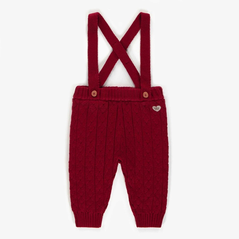 Souris Mini Baby Knitted Pants – Red 6-9
