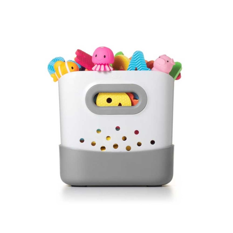 Oxo Tot Stand Up Bath Toy Bin | White/Grey
