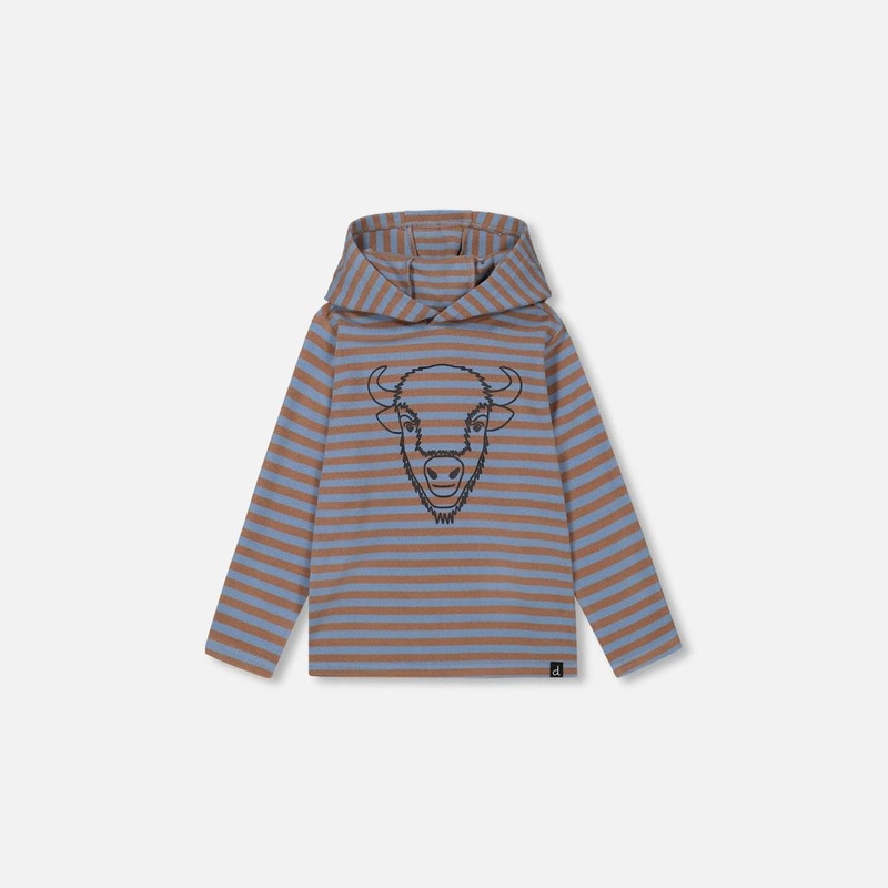 Deux Par Deux Hooded Stripe Top – Adobe 4 ADOBE