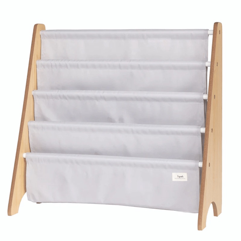 3 Sprouts Recycled Book Rack – Light Gray