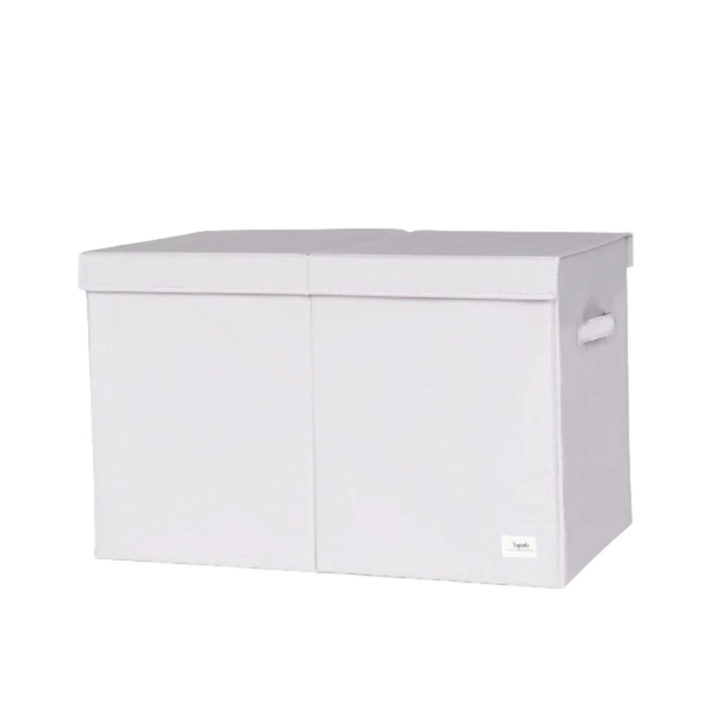 3 Sprouts Recycled Fabric Folding Storage Chest – Light Gray