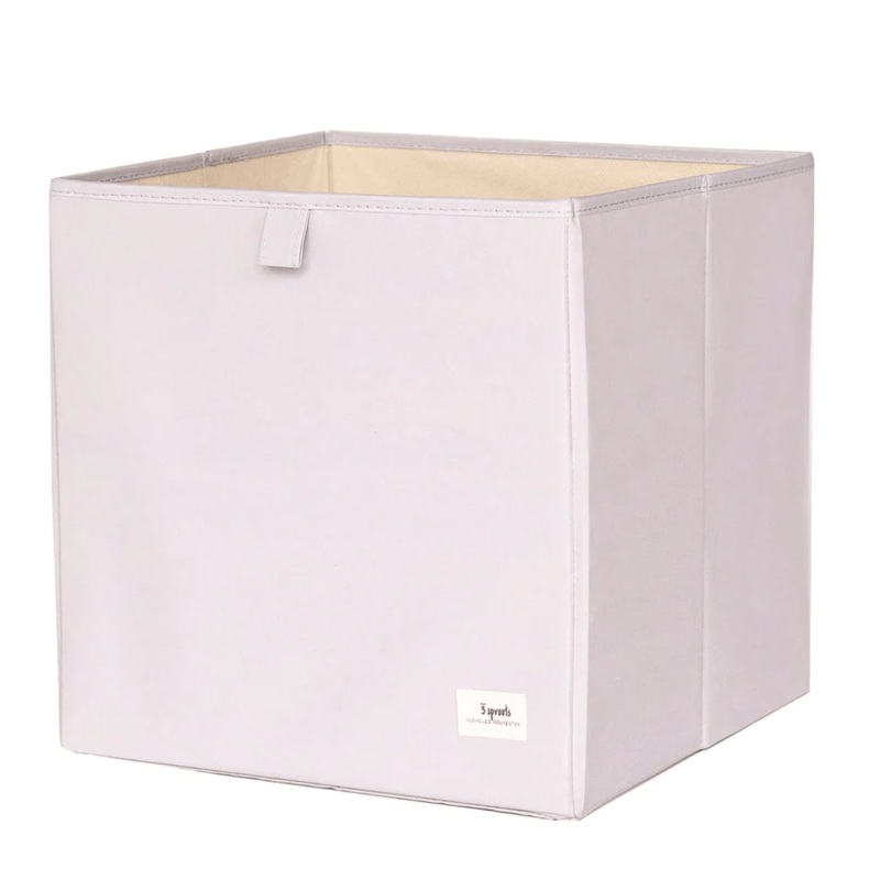3 Sprouts Recycled Fabric Storage Box – Light Gray