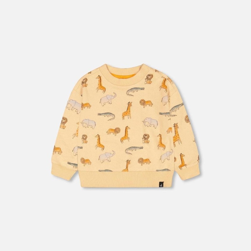 Deux Par Deux French Terry Sweatshirt – Jungle Animal 12M JUNGLE ANIMAL