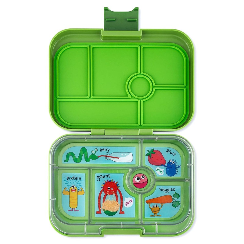 Yumbox Original 6 Compartment Bento Box – Matcha Green w/ Monsters Tray