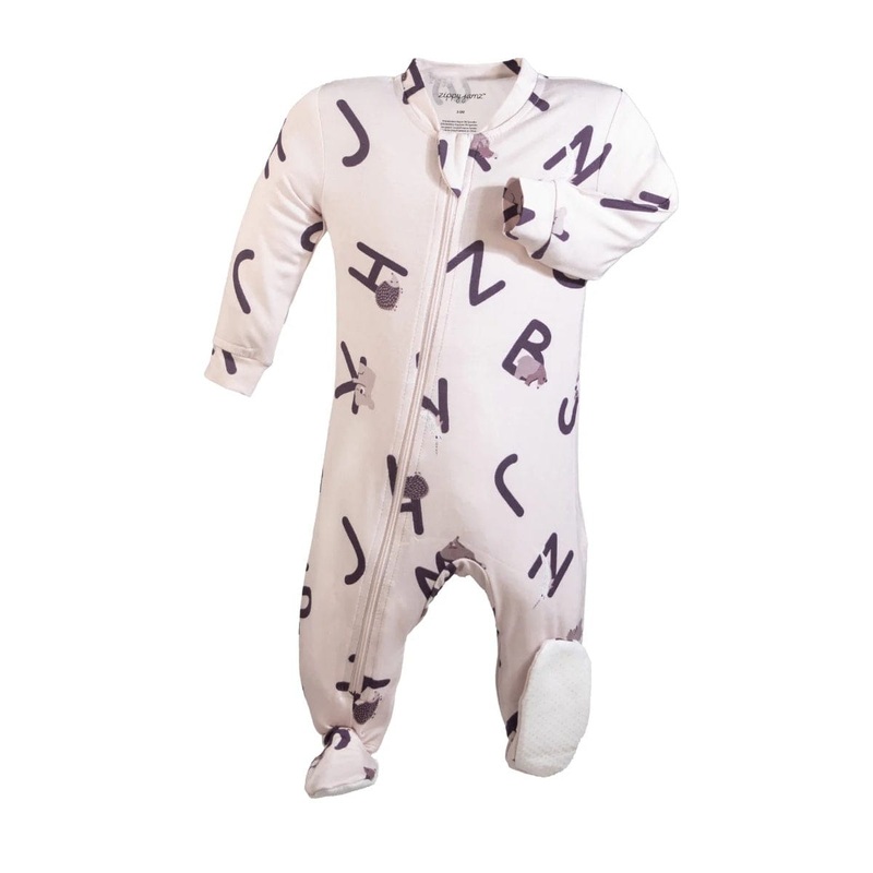 ZippyJamz Bamboo Footed Sleeper – AlphaJamz Purple NB ALPHAJAMZ PURPLE