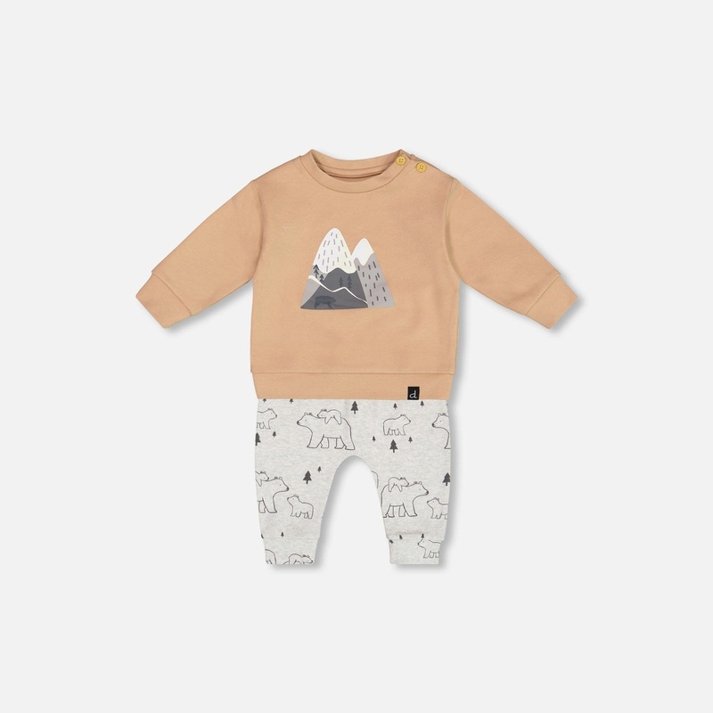 Deux Par Deux Baby Top and Pants Set – Bear and Mountains 9M BEAR AND MOUNTAINS