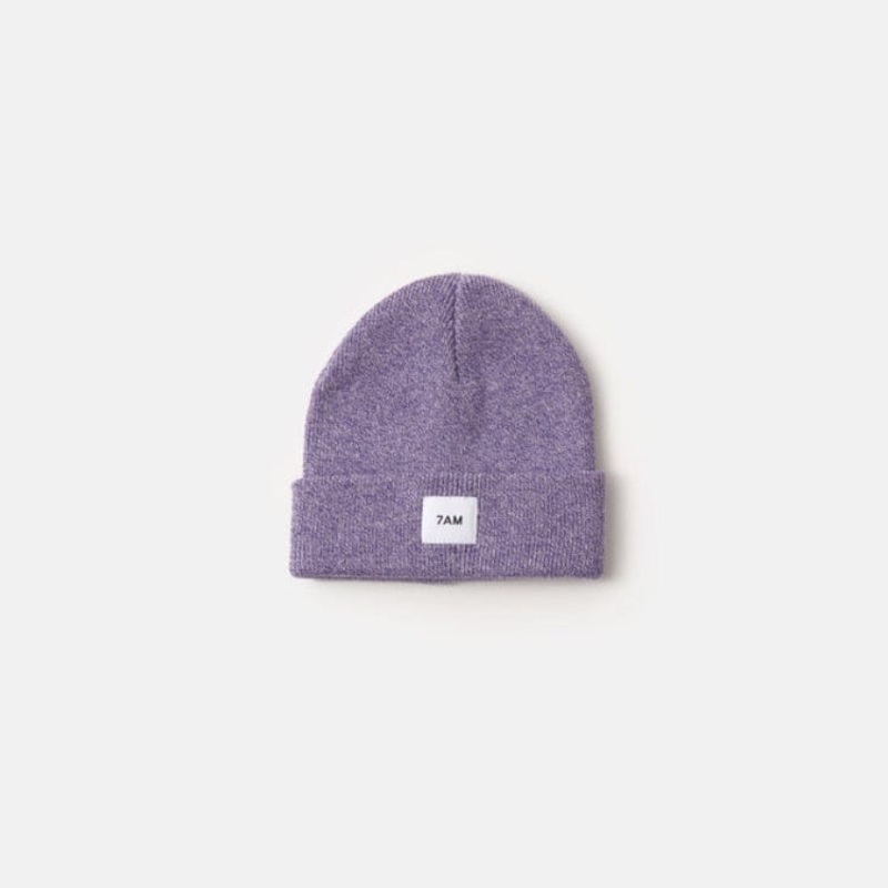 7AM Beanie Heather – Purple 0-6M PURPLE