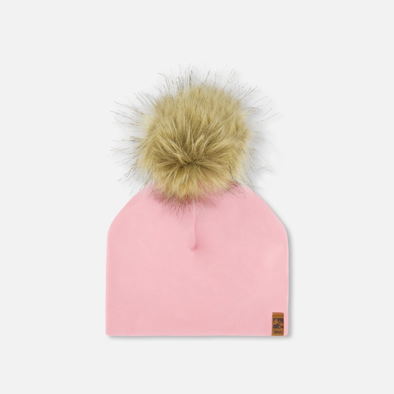 Deux Par Deux Jersey Hat with Pom Pom – Orchid Smoke 6-24M ORCHID SMOKE
