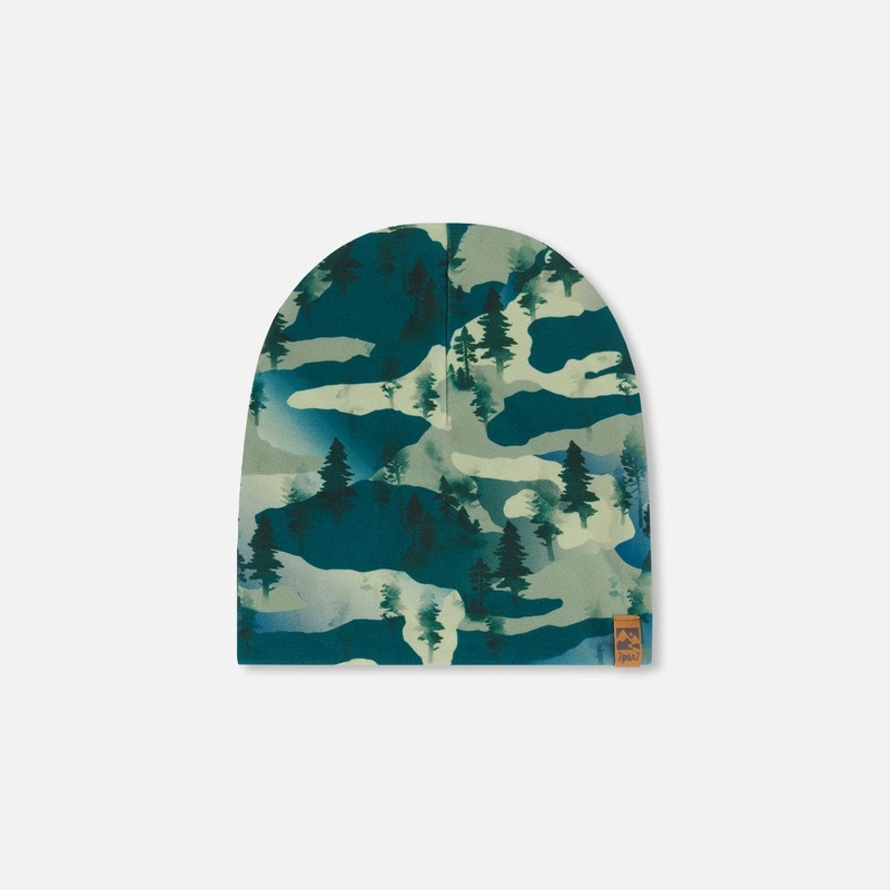 Deux Par Deux Jersey Beanie – Printed Camo 6-24M PRINTED CAMO