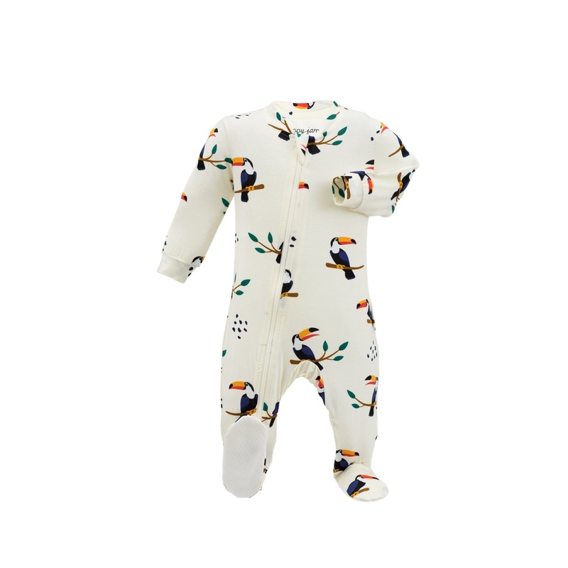 ZippyJamz Bamboo Footed Sleeper – Toucan Tales PM TOUCAN TALES