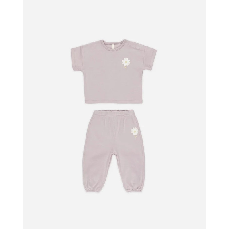Quincy Mae Jersey Tee & Pant Set – Daisy 0-3 months