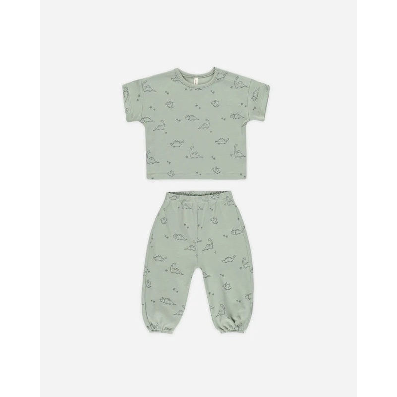 Quincy Mae Jersey Tee & Pants Set – Dino 0-3 months