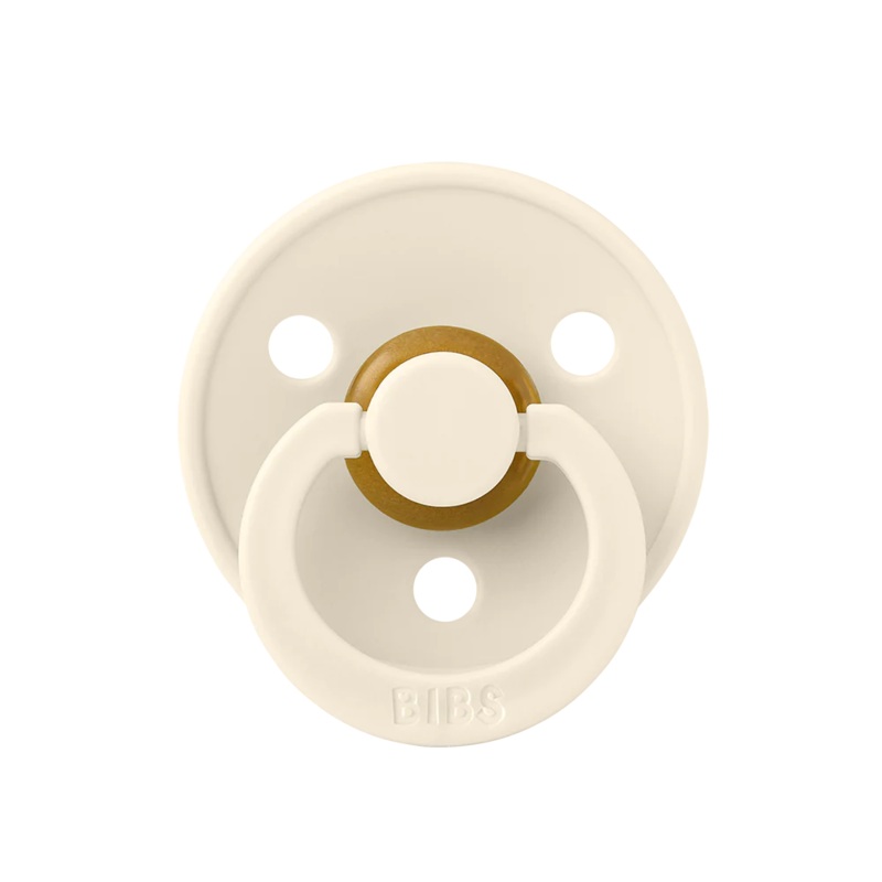 BIBS Round Colour Pacifiers GLOW – Size 2 (6-18m) Blush Glow