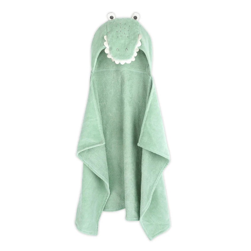 Mon Ami Hooded Towel – Green Alligator