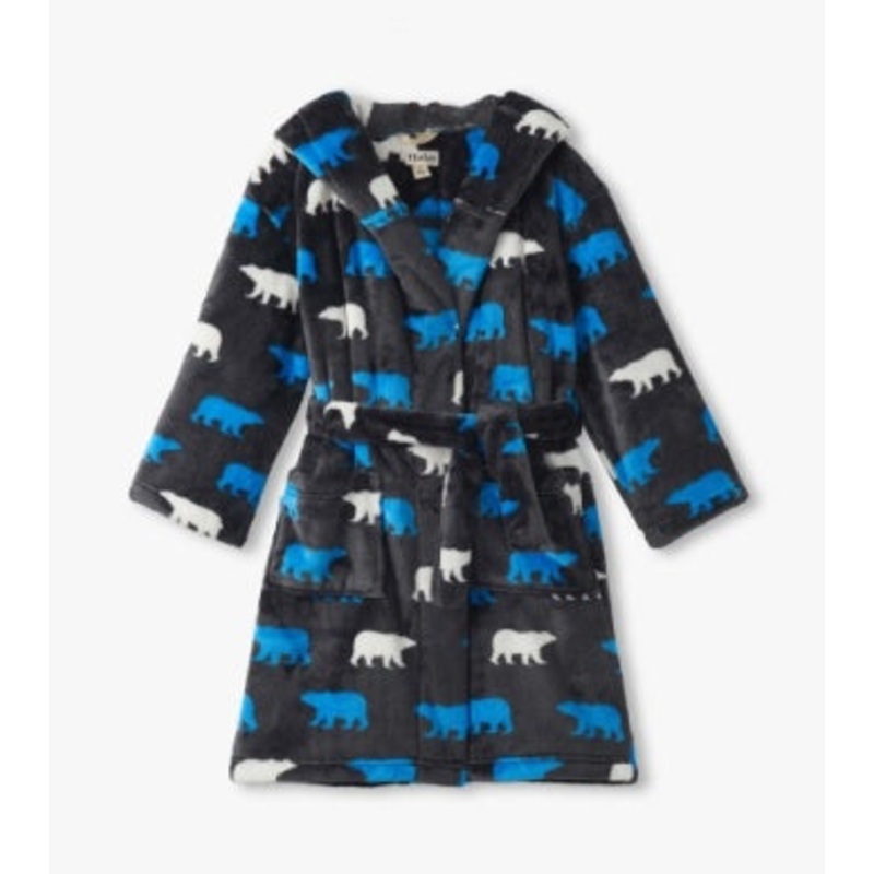 Hatley Fuzzy Fleece Robe – Polar Bear Silhouette Medium (4/5)