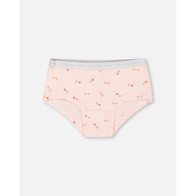 Deux Par Deux Print Boyshort Pantie – Tulips 2-3y
