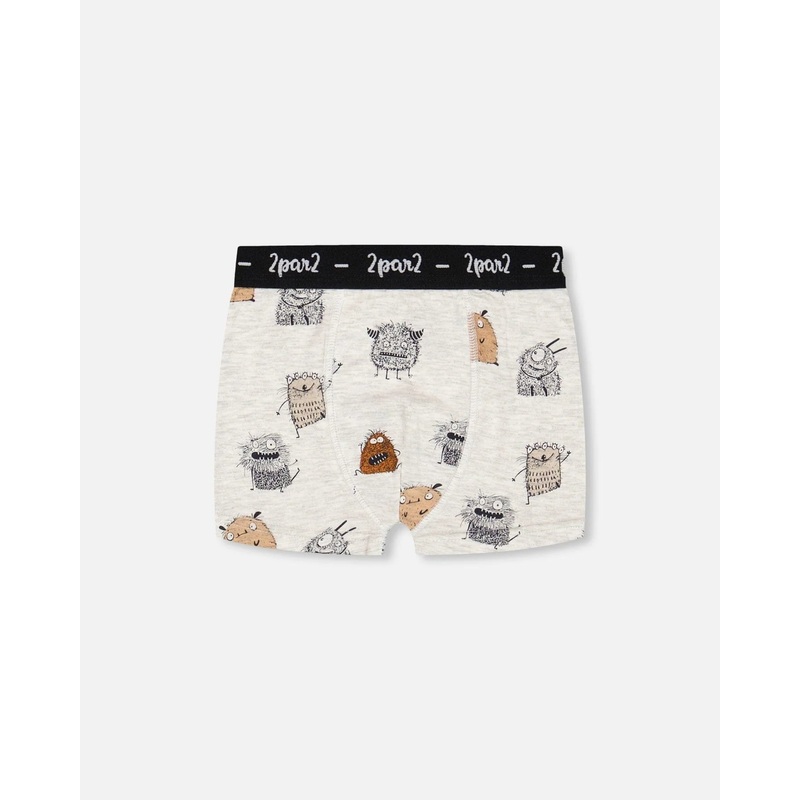 Deux Par Deux Printed Boxer – Monsters 2-3y