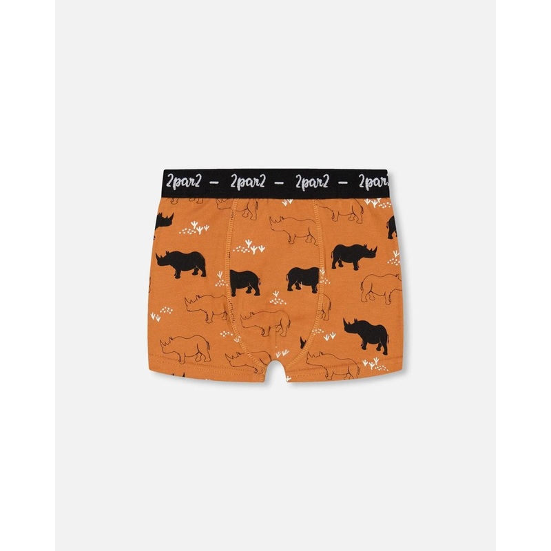 Deux Par Deux Printed Boxer – Rhinocerous 2-3y