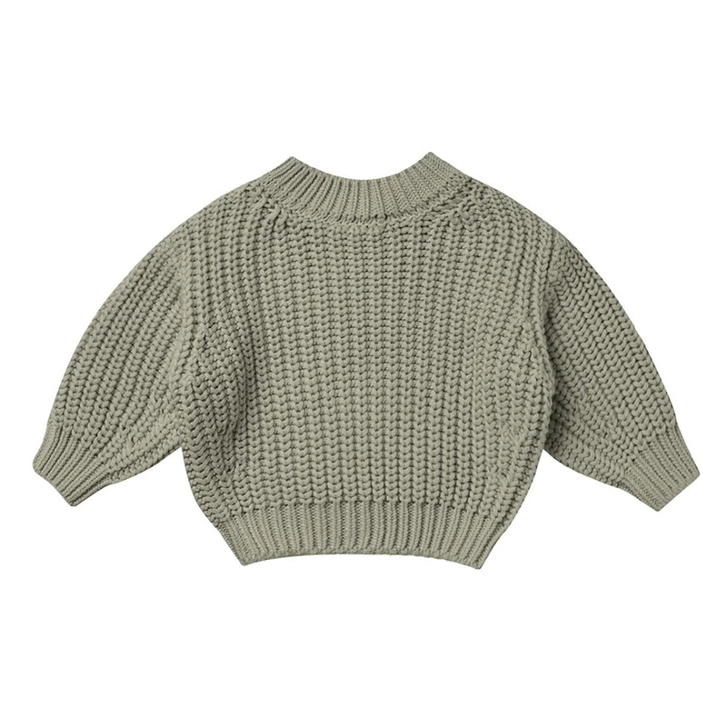 Quincy Mae Chunky Knit Sweater – Basil 3-6m