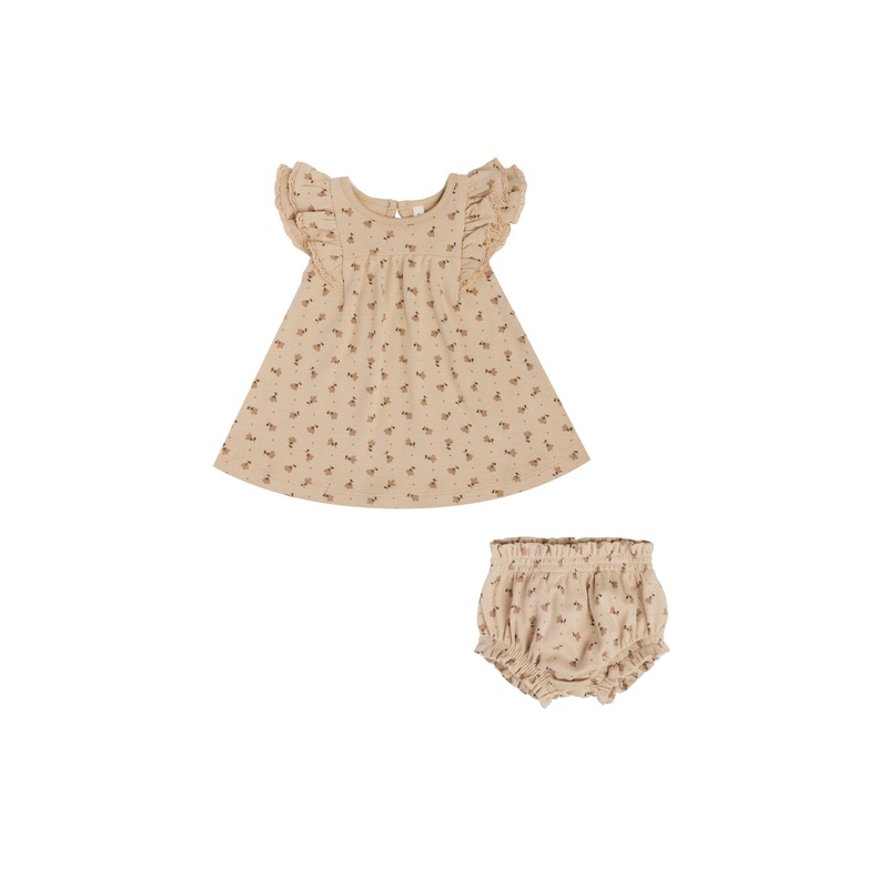 Quincy Mae Flutter Dress + Bloomer – Tulip 0-3m