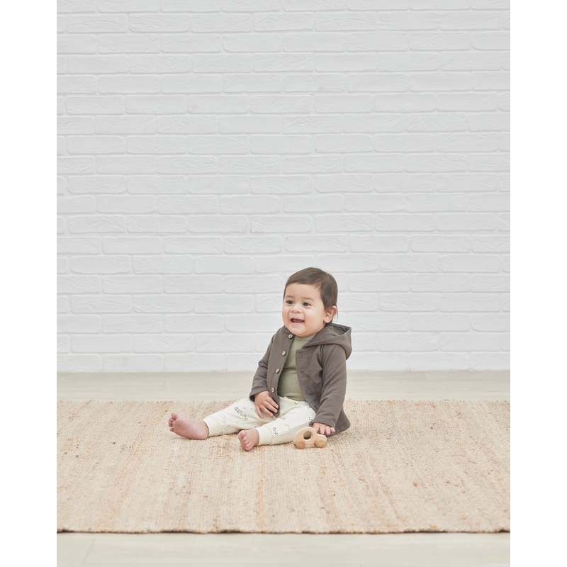 Quincy Mae Fleece Hoodie Charcoal 12-18m