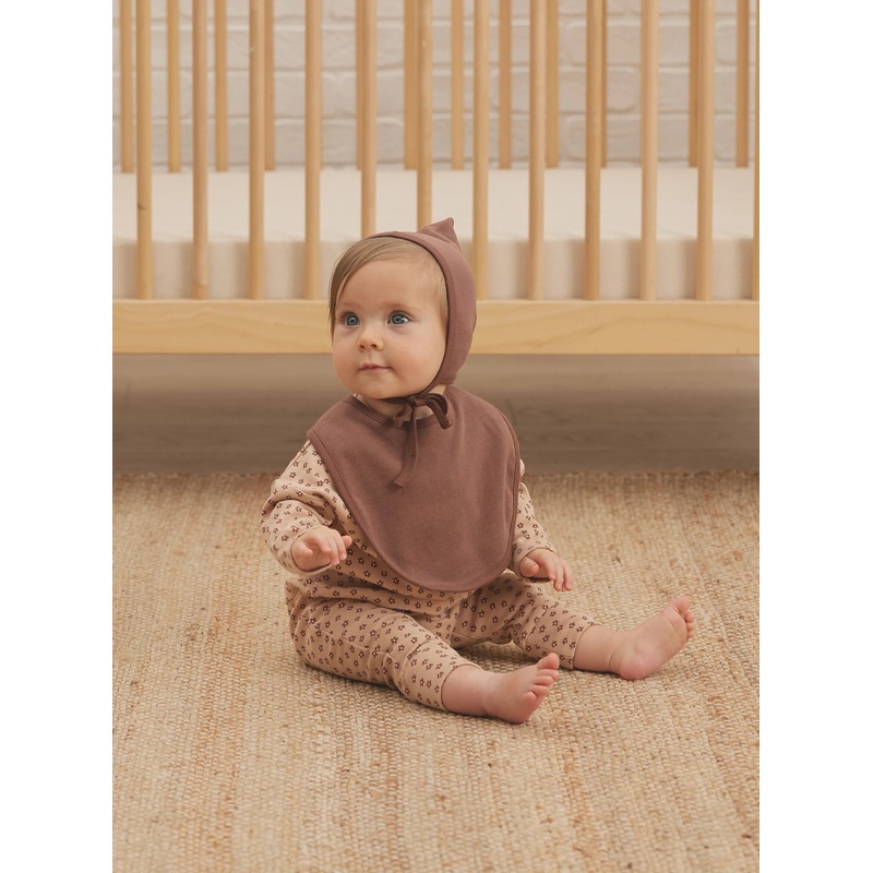 Quincy Mae Jersey Snap Bib Set – Ditsy Bloom & Pecan