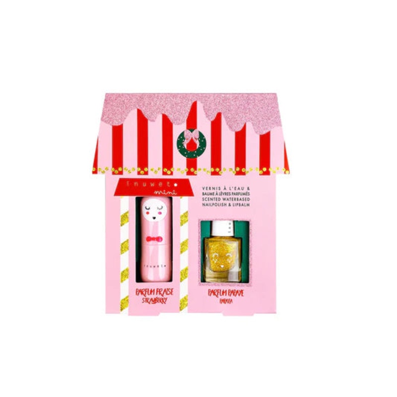 Inuwet Juliette House Duo – Lip Balm/Nail Polish – Strawberry/Papaya