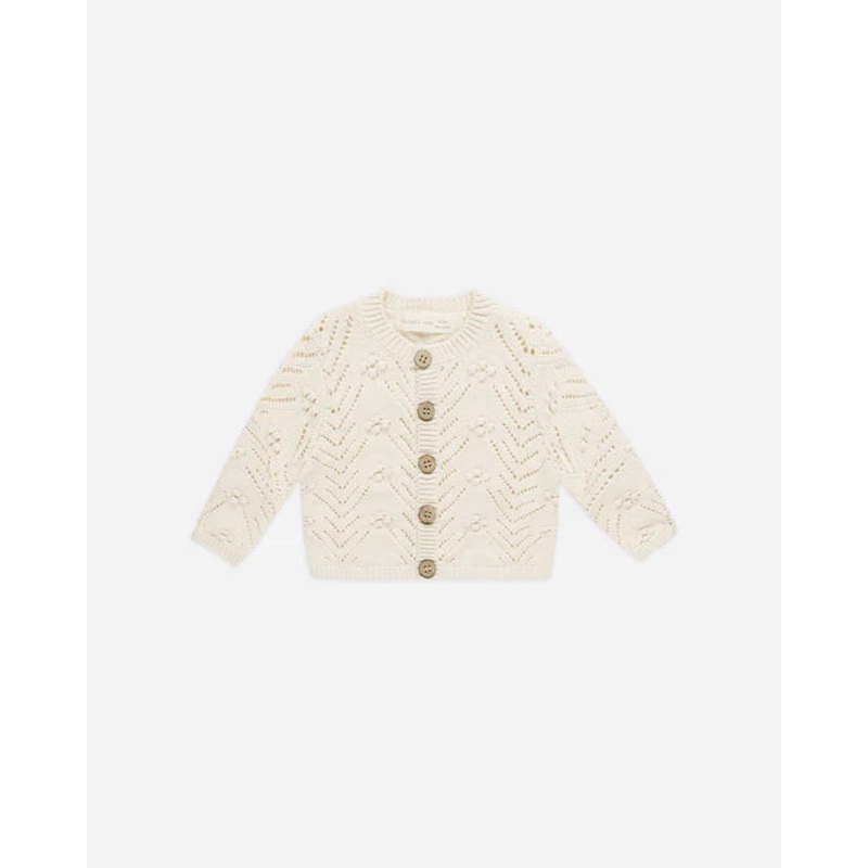 Quincy Mae Knit Cardigan – Natural 6-12 months