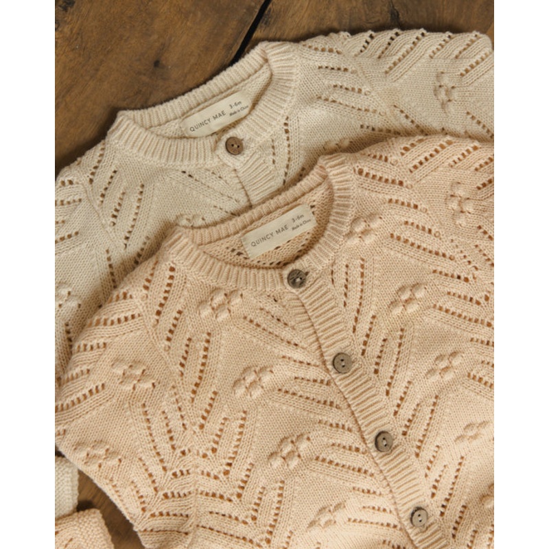 Quincy Mae Knit Cardigan – Shell 6-12 months