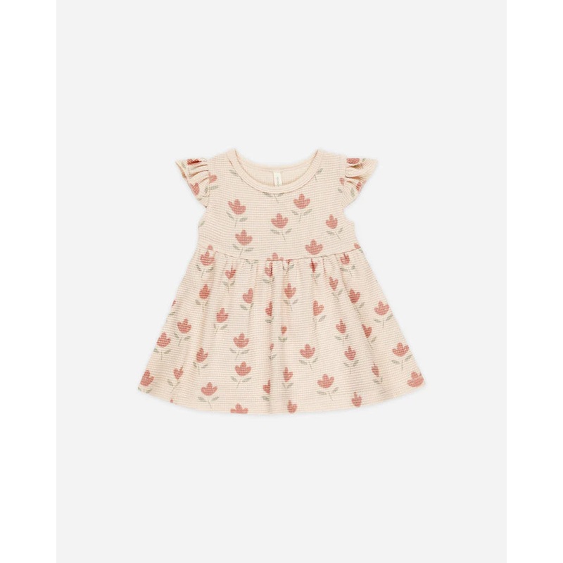 Quincy Mae Flutter Sleeve Dress – Tulips 0-3 months