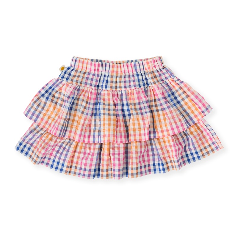 Rainbow Gingham Ria Ruffle Skirt 1