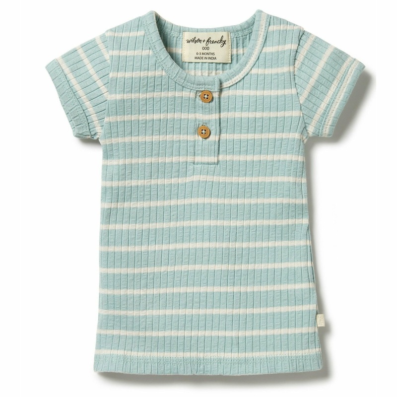 Organic Stripe Rib Top – Pistachio / Ecru 000