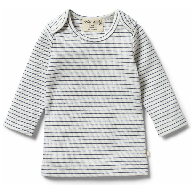Organic Stripe Rib Top – Blue Depths 000