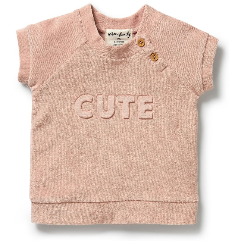 Organic Terry Short Sleeve Sweat- Rose 000