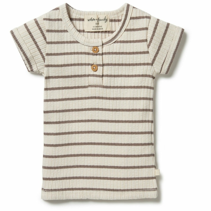 Organic Stripe Rib Top – Hazelwood Ecru 000